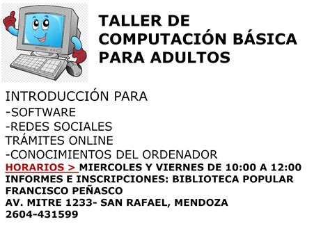 TALLER DE COMPUTACIÓN PARA ADULTOS CONABIP