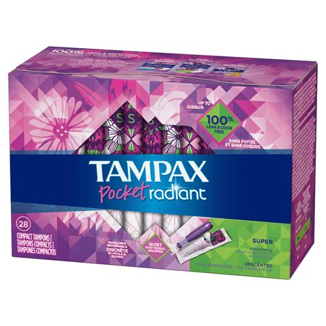 Tampax Pocket Radiant Super Absorbency Compact Tampons 28ct Artofit