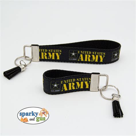 Us Army Keychain With Tassel Army Key Fob Wristlet Etsy Uk