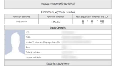 Constancia De Vigencia De Derechos Imss Cita Image To U