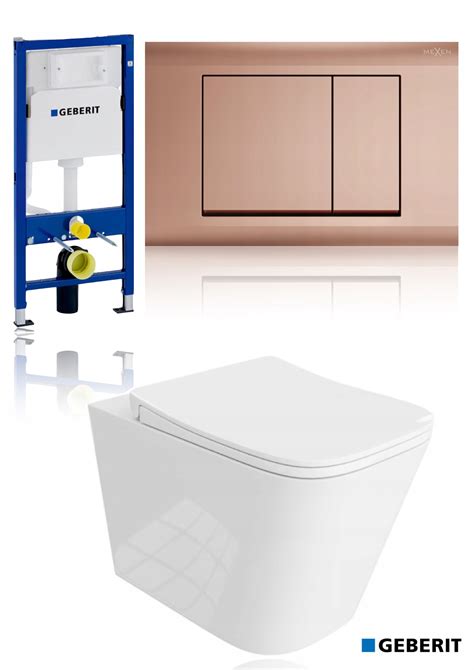 Geberit Stela Wc Miska Wisz Ca Przycisk Rose Gold Mied Mat Podtynk