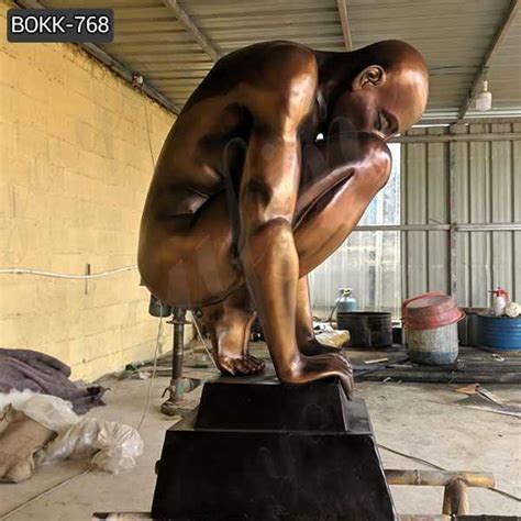 High Quality Casting Antique Bronze Nude Man Statue For Sale BOKK 768
