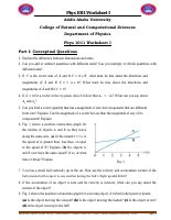 General Physics Phys 1011 Worksheet I 3 Pdf Dirzon