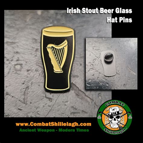 Stout Beer Glass Pin Combat Shillelagh