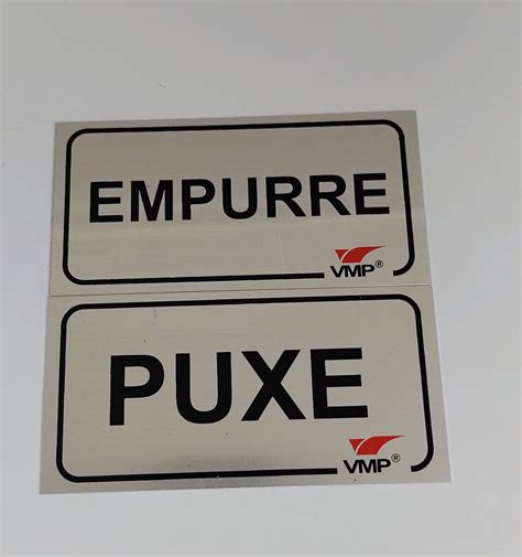 Placa De Sinaliza O Vmp Empurre Puxe Fotoluminescente Papelaria Criativa