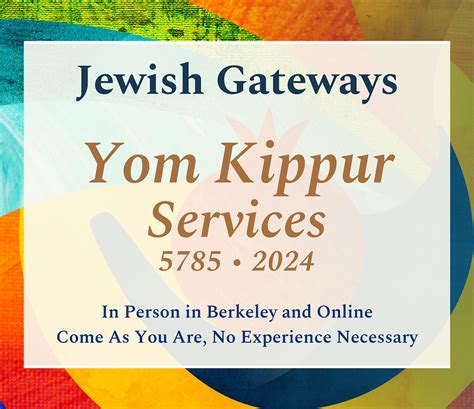Yom Kippur Services 2024 | Jewish Gateways