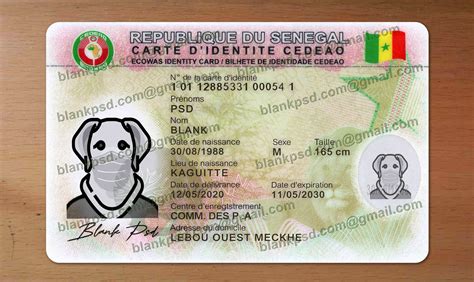 Senegal ID Card Template New - Blank PSD