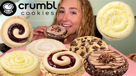 Asmr Crumbl Cookies Taste Test And Mukbang Chocolate Pretzel Pie Peanut Butter And Jelly Honey