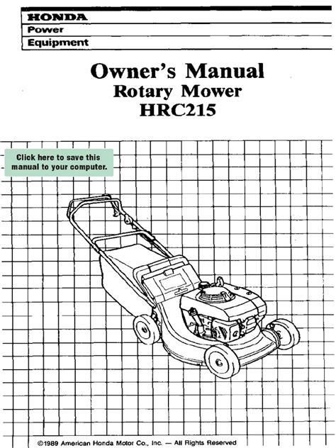 Honda Lawnmower Manual | PDF | Lawn Mower | Gasoline