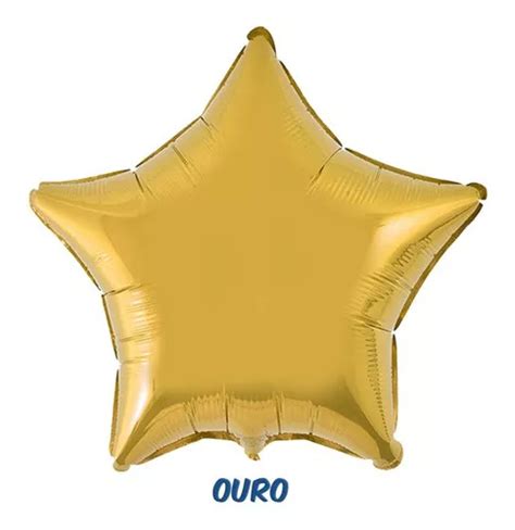 Balão Metalizado Estrela De 50cm 20 Polegadas Flexmetal Cor Ouro