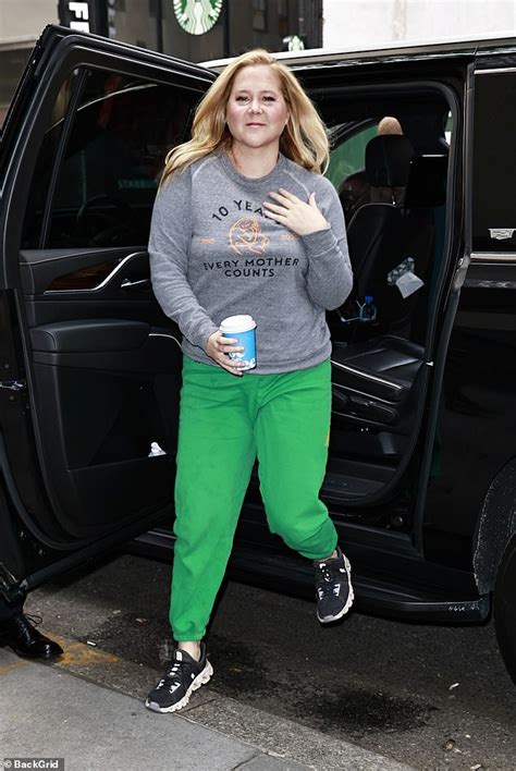 Amy Schumer Looks Casual In An Every Mother Counts Shirt As She Arrives At The Today Show In Nyc