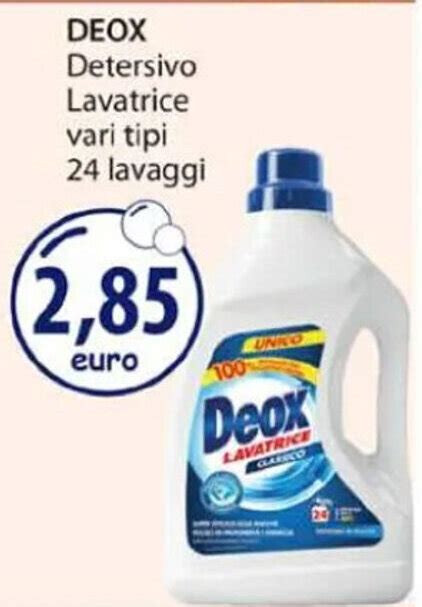 DEOX Detersivo Lavatrice Vari Tipi 24 Lavaggi Offerta Di Acqua Sapone