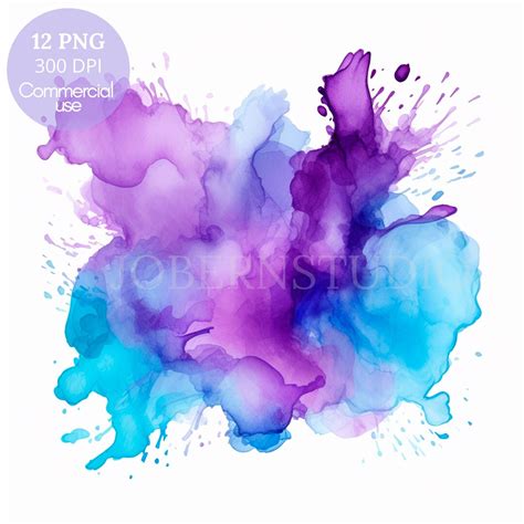 Watercolor Color Splash Clipart 12 Watercolor Graphics Alcohol Ink