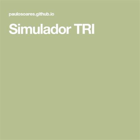Simulador De Tri - Simulador TRI