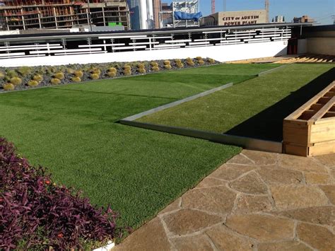 Synthetic Turf Installation Green Roof With Airdrain Providing Unmatched Drainage And