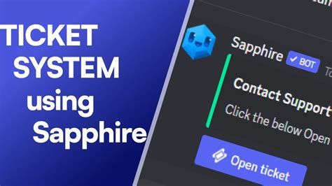 Discord Ticket Support System 2023 Sapphire Bot X Ticket Tool Youtube