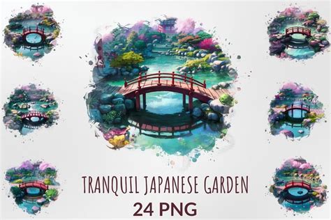 Watercolor Tranquil Japanese Garden Graphic by DigitalCreativeDen ...