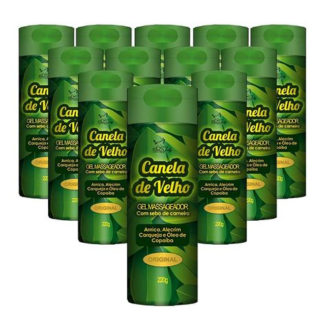 Kit 12 Gel Massageador Canela De Velho Sebo De Carneiro 220g San