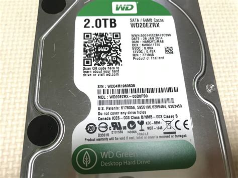Yahoo!オークション - M0188 Western Digital製 HDD WD20EZRX 2TB 送料...
