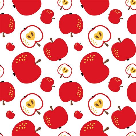 Premium Vector Apple Fruit Seamless Pattern Abstract Repeated Background