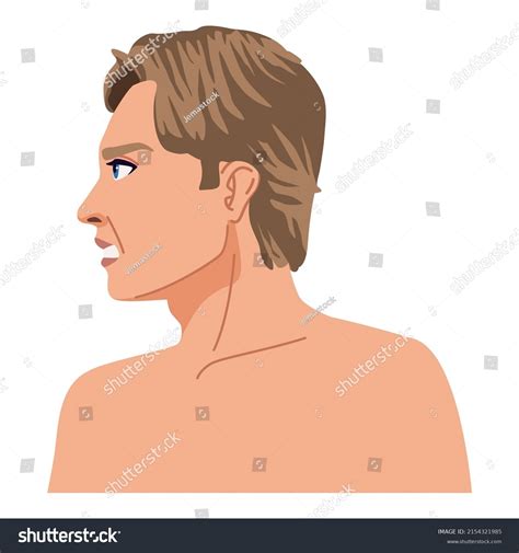 Blond Man Naked Profile Character Stock Vector Royalty Free Shutterstock