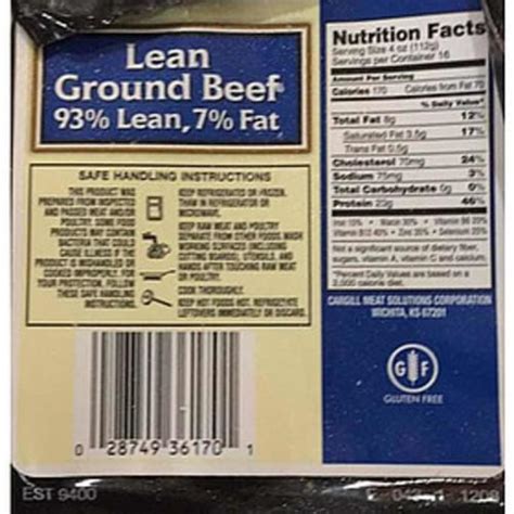 Lean Ground Beef Nutrition Information At James Carlos Blog