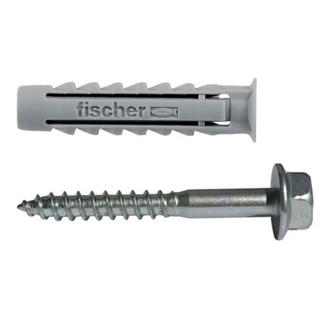 FISCHER 524496 Taco De Nailon Con Tornillo Con Cabeza Hexagonal Con