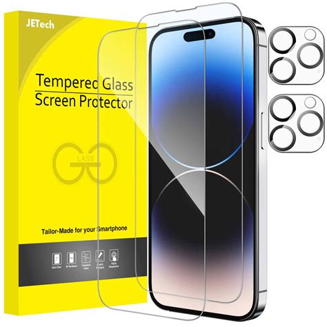 Jetech Full Coverage Screen Protector For Iphone 14 Pro Max 6 7 Inch With Camera Lens Protector