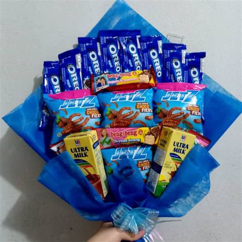 Jual Snack Bouquet Bucket Buket Bunga Snack Jajan Hadiah Kado