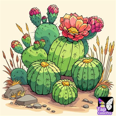 Pin By Patricia Abreu On Tap Color Pro In 2024 Succulents Drawing Cactus Paintings Cactus Art