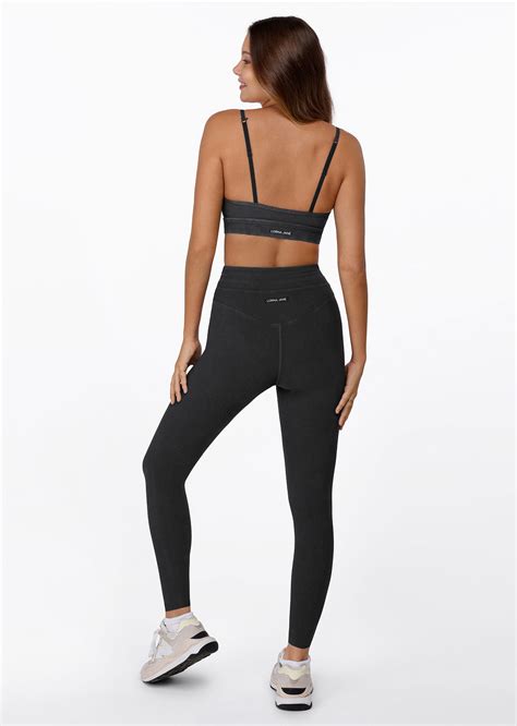 Yin Washed Rib Sports Bra Black Lorna Jane AU