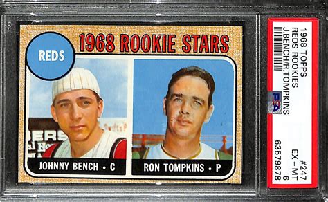 Lot Detail Topps Johnny Bench Rookie Card Graded Psa Ex Mt