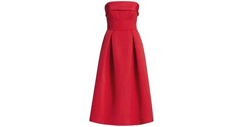 Amsale Faille Strapless Dress In Red Lyst