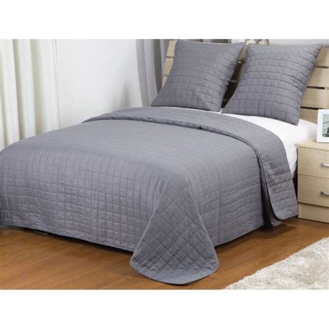 Couvre Lit Matelass Taies Personnes X Gris Achat