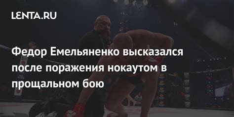 Федор Емельяненко высказался после поражения нокаутом в прощальном бою