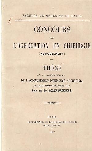 De l accouchement prématuré artificiel thèse du le concours pour l