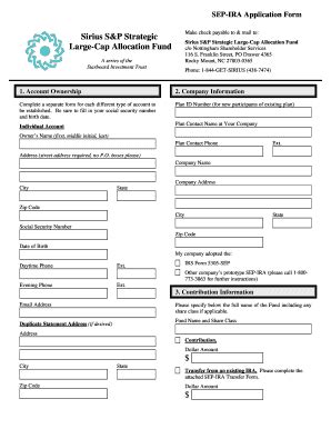 Fillable Online SEP IRA Application Form Fax Email Print PdfFiller