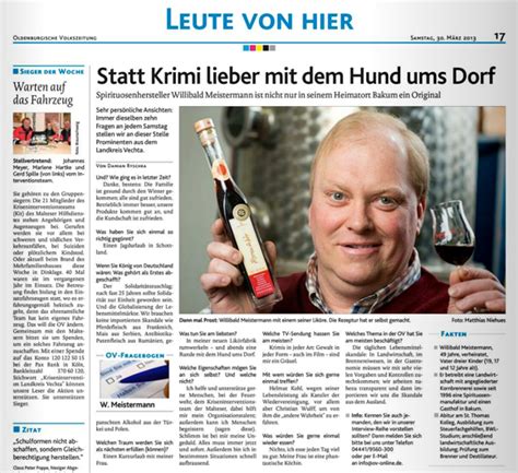 Meistermann Porträt in der Oldenburgischen Volkszeitung Meistermann