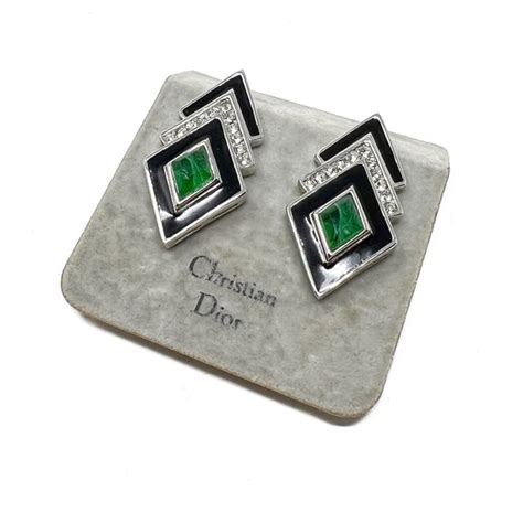 Christian Dior 1970s Art Deco Inspired Flawed Emerald… Gem