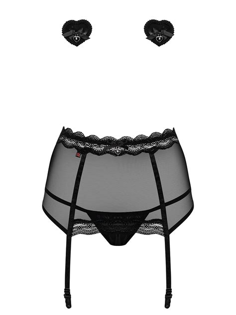 Obsessive Lingerie Completino Intimo Tre Pezzi Con Reggicalze