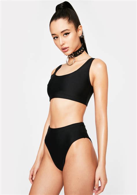 Two Piece High Waist Bikini Set Black Dolls Kill