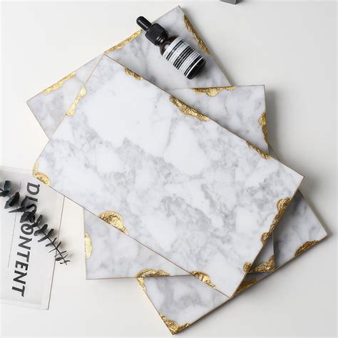 Marble With Gold Design Tray ArchiPro NZ