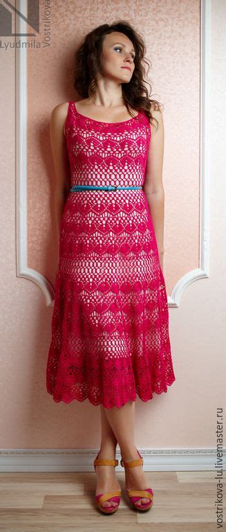 Платье 'Малиновое настроение' | Crochet dress, Crochet knit dress ...