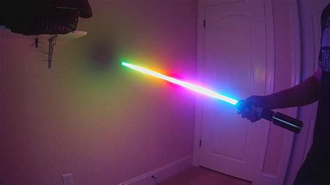 Fully Responsive Moving Rainbow Fireblade Neopixel Lightsaber Style Youtube