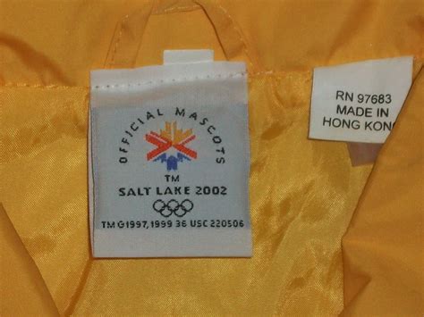 2002 Official Mascots Olympic Salt Lake Jacket Yellow… - Gem