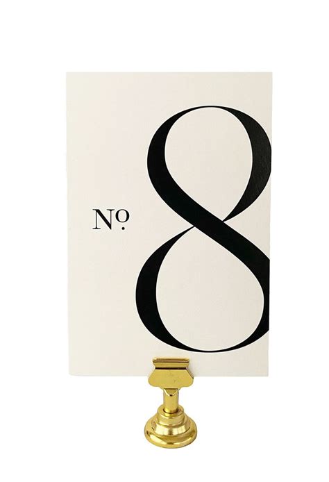 Weekend Paper Co Modern Table Numbers Single Sided X Modern Design