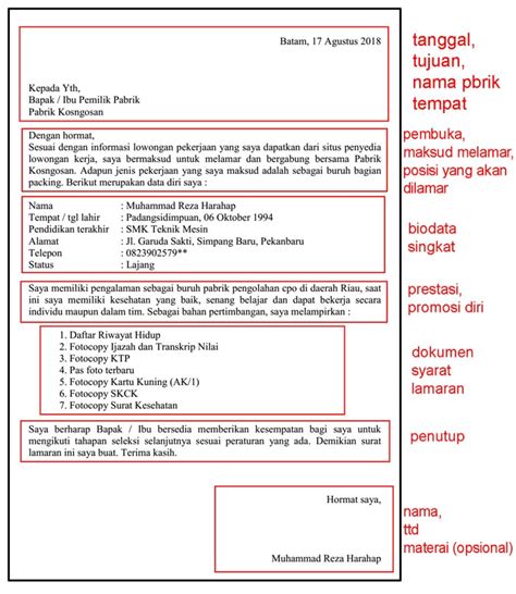 Surat Lamaran Contoh Biodata Diri Untuk Melamar Kerja Contoh Cv Surat