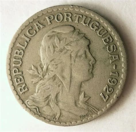 1927 PORTUGAL ESCUDO Excellent Pièce de Monnaie Bonne Affaire