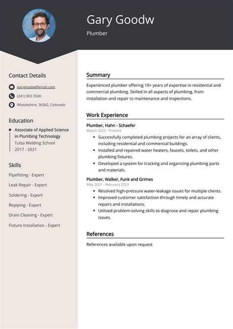 Plumber Cv Examples Template Tips