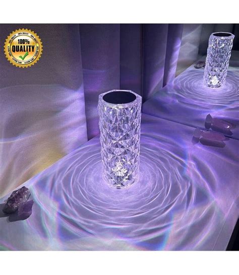 Led Crystal Table Lamp Rose Light Projector With Multiple Etsy Uk